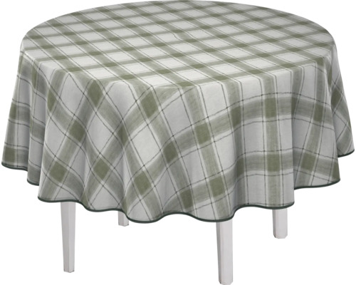 Runt bord med rutig duk