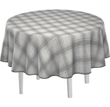 Runt bord med rutig duk