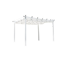 Fristående vit pergola med tygtak