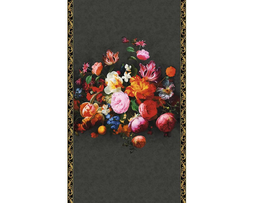 Dekorativt blomsterstilleben med prydnadsram