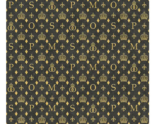 Mönster med bokstäver, kronor och liljor