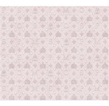 Tapet med kronor, bokstäver och rombmönster