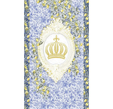 Dekorativt papper med kronmotiv och blommönster