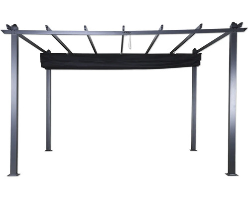 Pergola med tygtak som solskydd