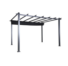 Pergola med utdragbar markis för trädgården