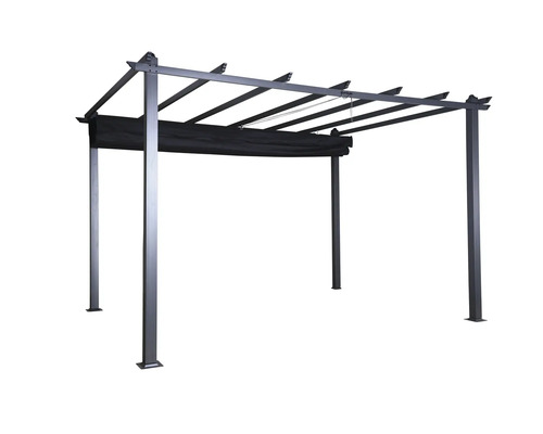 Pergola med utdragbar markis för trädgården