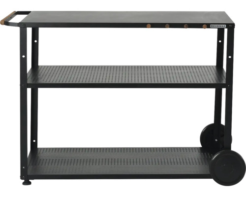 Grillvagn MUURIKKA Svart grillvagn med tre hyllor och hjul