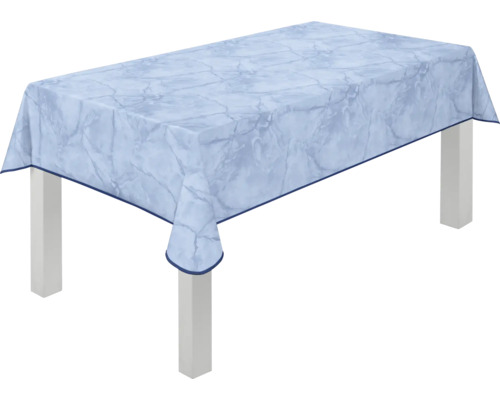 Bord med bordsduk i marmorlook