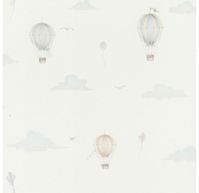 Tapet med luftballonger, moln och drakar