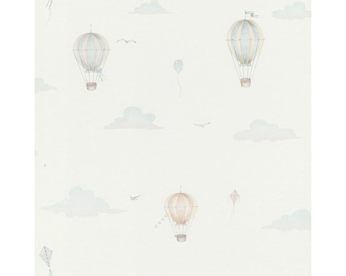 Tapet med luftballonger, moln och drakar
