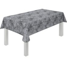 Bord med bordsduk i marmorlook