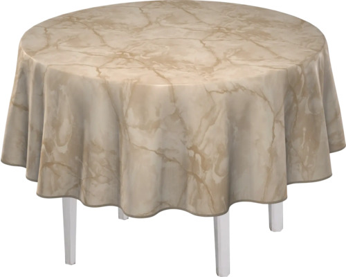 Rund bord med marmorduk
