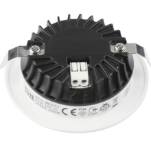 Undersida av en infälld spotlight med kylflänsar