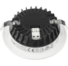 LED-spotlight bakifrån med kylfläns och anslutningsklämmor