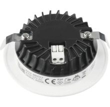 Baksidan av LED-spotlight med kylfläns och anslutningar