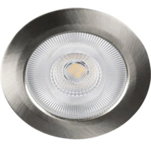 Rund infälld LED-spotlight med silverfärgad ram