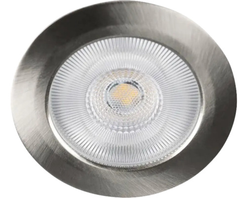 Rund infälld LED-spotlight med silverfärgad ram