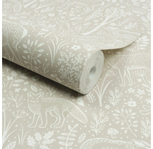 Tapetrulle med djurmönster, inklusive räv och hjort