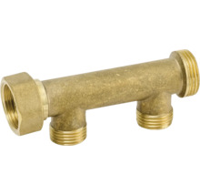 Fördelningskoppling i mässing med tre utgångar för sanitära installationer
