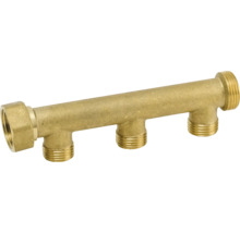 Fördelningsrör i mässing med tre utgångar för sanitetsinstallationer