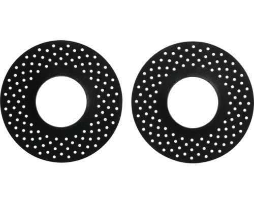 Två perforerade metallskivor för gör-det-själv-behov