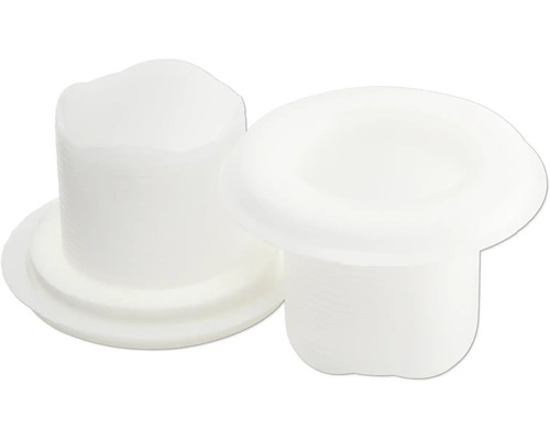 Rosette GELIA för väggbox rör-i-rör 2-pack Två vita plastpluggar