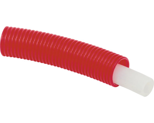 Rör-i-rör 15x2,5 25 m PEX-A skyddsrör röd 25 mm Flexrör av plast med införd kabel