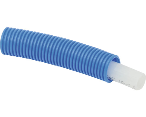 Rör-i-rör 15x2,5 25 m PEX-A skyddsrör blå 25 mm Korrugerat plaströr med infört rör