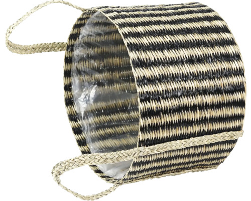 Randig planteringskorg med handtag