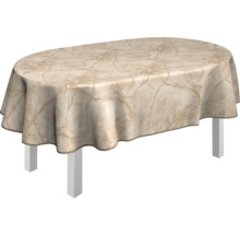 Ovalt bord med marmorduk