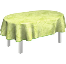 Oval bord med bordsduk