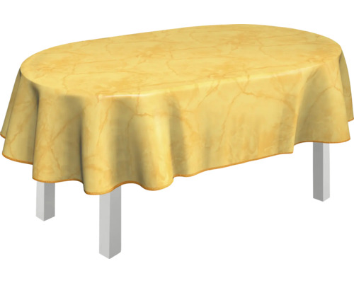 Oval bord med bordsduk