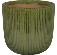 Keramisk blomkruka med räfflat mönster