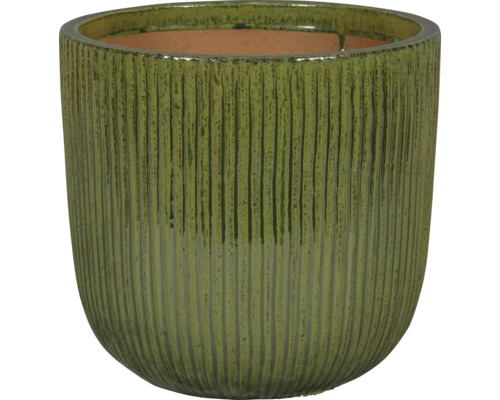 Blomkruka i keramik med räfflad yta