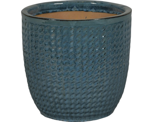 Blå blomkruka med vävd textur för inomhus- och utomhusbruk
