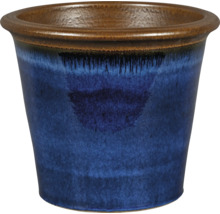 Blå keramisk blomkruka