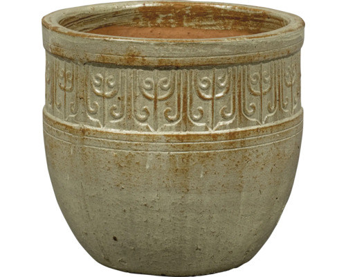 Kruka FLORASELF Adelaide glaserad keramik Ø36x32cm creme Kruka i keramik med ornament