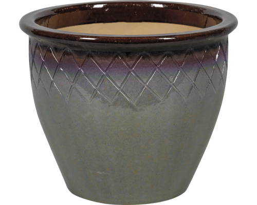 Keramisk blomkruka med rombmönster