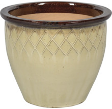 Keramisk blomkruka med rutmönster