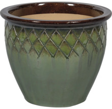 Keramisk blomkruka med rutmönster