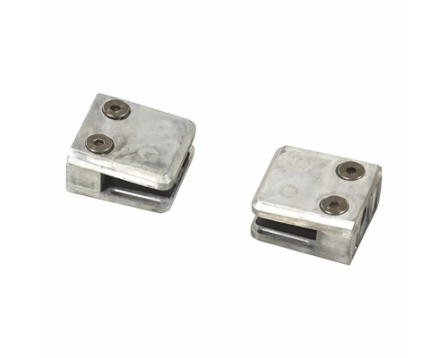 Två glashållare för fastsättning av glasskivor