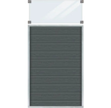 Garageport med träeffekt och fönsterelement