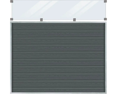 Sektionsport med horisontellt träutseende och fönsterrad