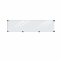 Glasskiva med fästen för användning som vindskydd