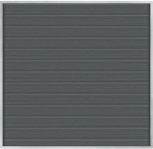 Grå garageportssektion med träådring