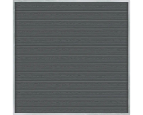 Grå garageportssektion med träådring