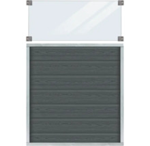 Garageport med träeffekt och fönsterinsats