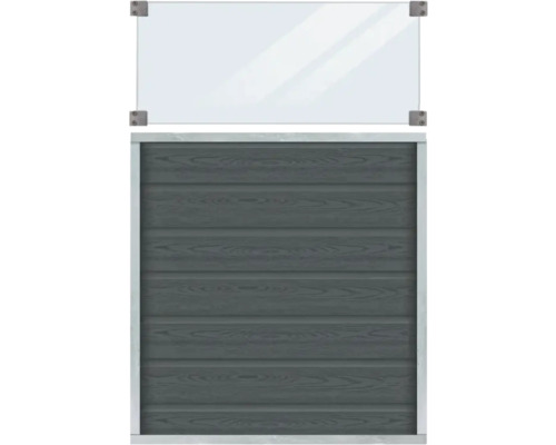 Garageport med träeffekt och fönsterinsats