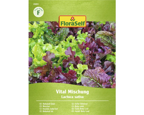 FloraSelf Vital Mischung Sallat Baby Leaf Fröer Förpackning