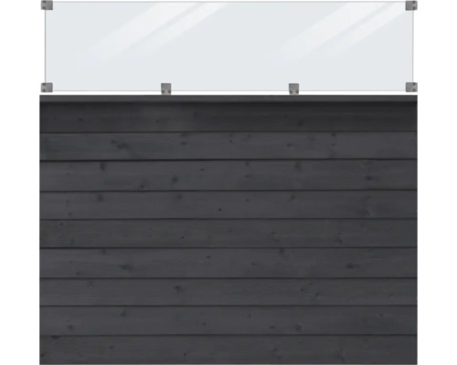 Trävägg med glasskiva